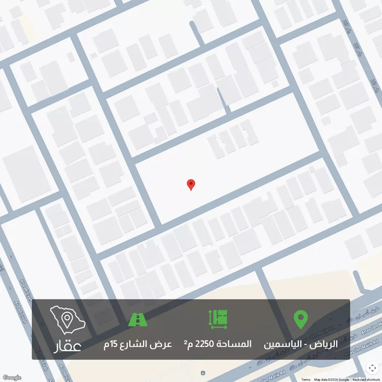 أرض للبيع في شارع رقم 102, حي الياسمين, مدينة الرياض, منطقة الرياض