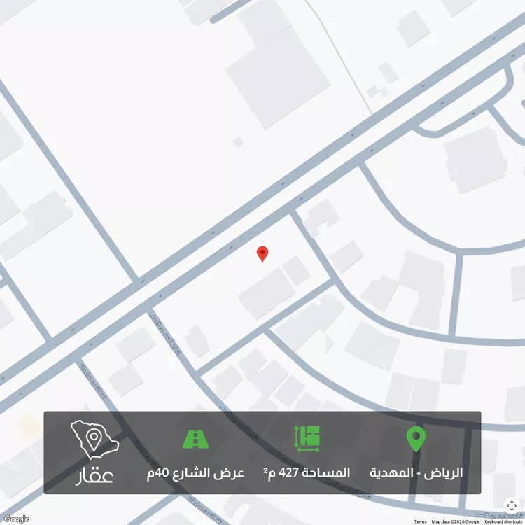 أرض للبيع في شارع  شهيد الدين ثم الوطن هشام سعد ناصر جميعه, حي المهدية, مدينة الرياض, منطقة الرياض