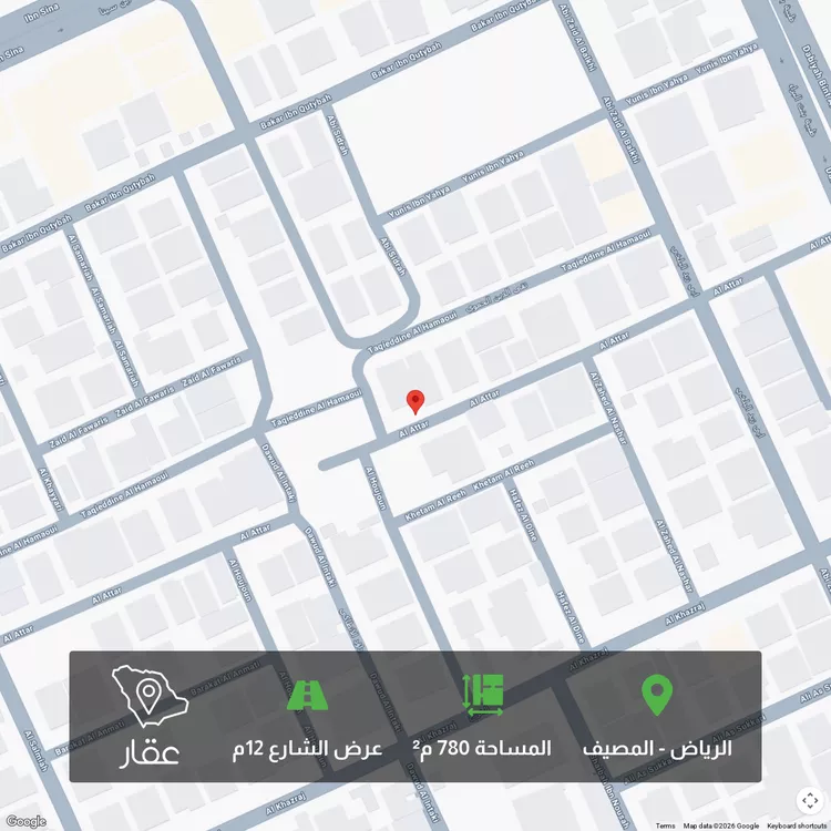 أرض للبيع في شارع العطار ، حي المصيف ، الرياض ، منطقة الرياض