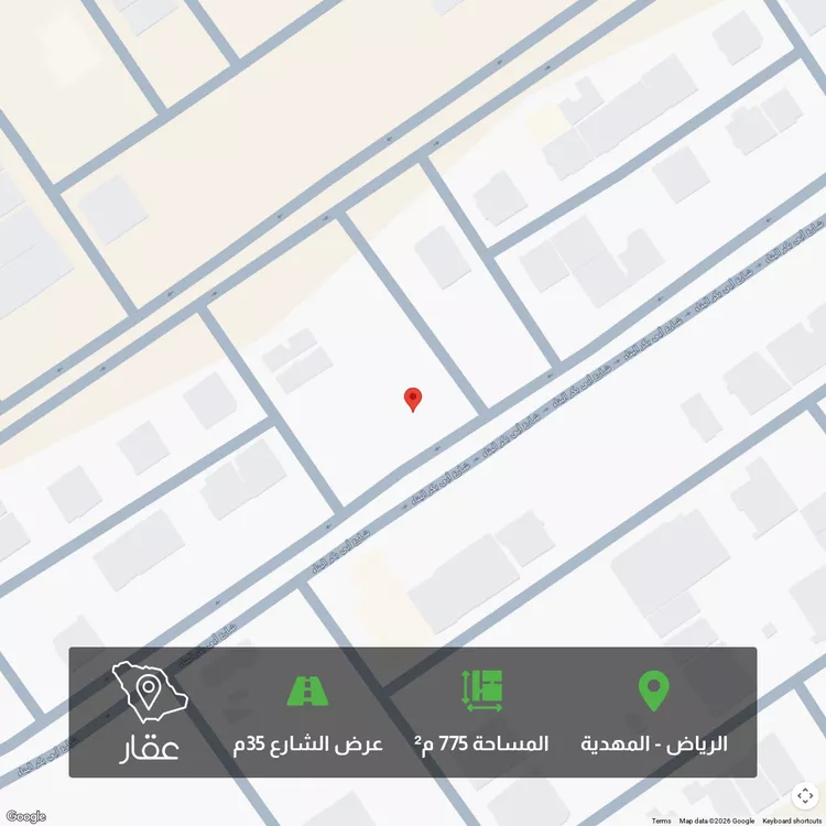 أرض للبيع في شارع ابي بكر البناء, حي المهدية, مدينة الرياض, منطقة الرياض