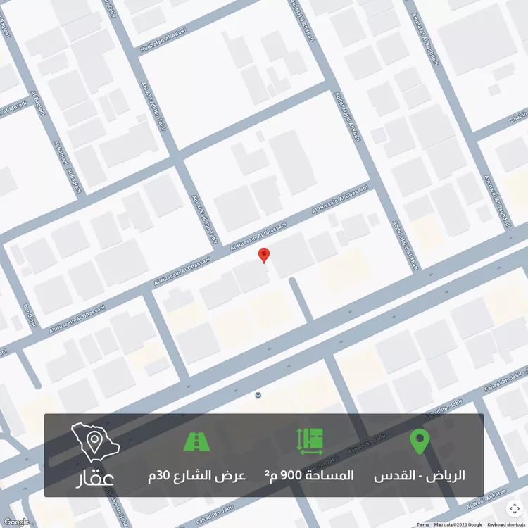 أرض للبيع في شارع ??لحسين الغساني, حي القدس, مدينة الرياض, منطقة الرياض