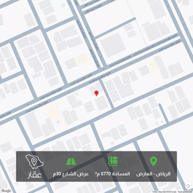 أرض للبيع في شارع أبي المظفر الحسن ، حي العارض ، الرياض ، منطقة الرياض
