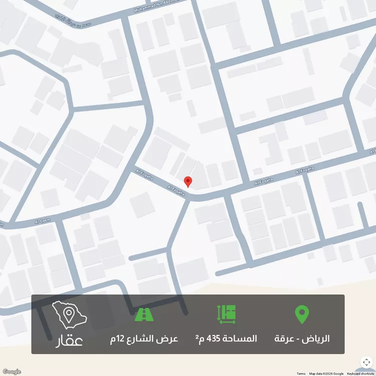 أرض للبيع في شارع الفقهاء, حي عرقة, مدينة الرياض, منطقة الرياض