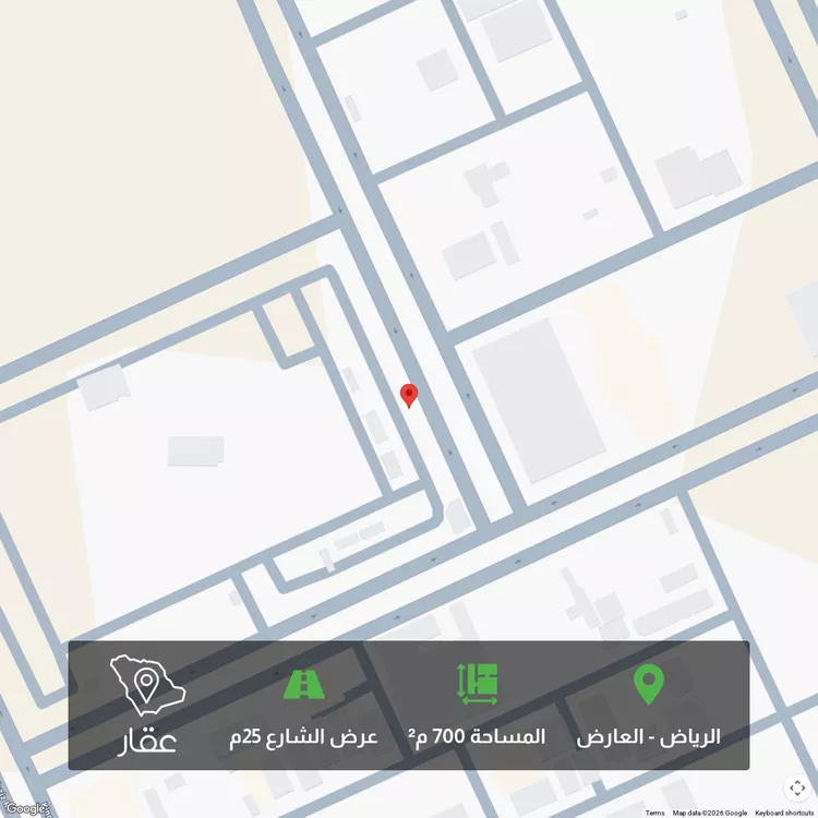 أرض للبيع في شارع عمر بن أبي المعالي ، حي العارض ، الرياض ، منطقة الرياض