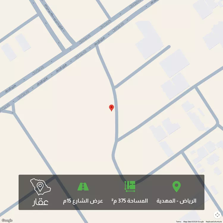 أرض للبيع في شارع علي ابن حسن الشويطر ، حي المهدية ، الرياض ، منطقة الرياض