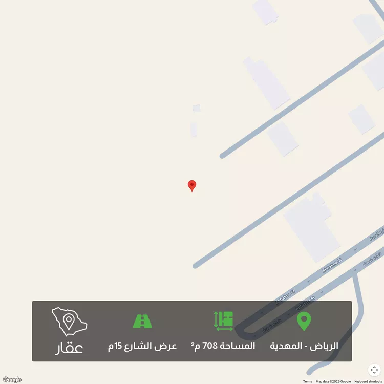 أرض للبيع في شارع علي بن نصر الحلي, حي المهدية, مدينة الرياض, منطقة الرياض