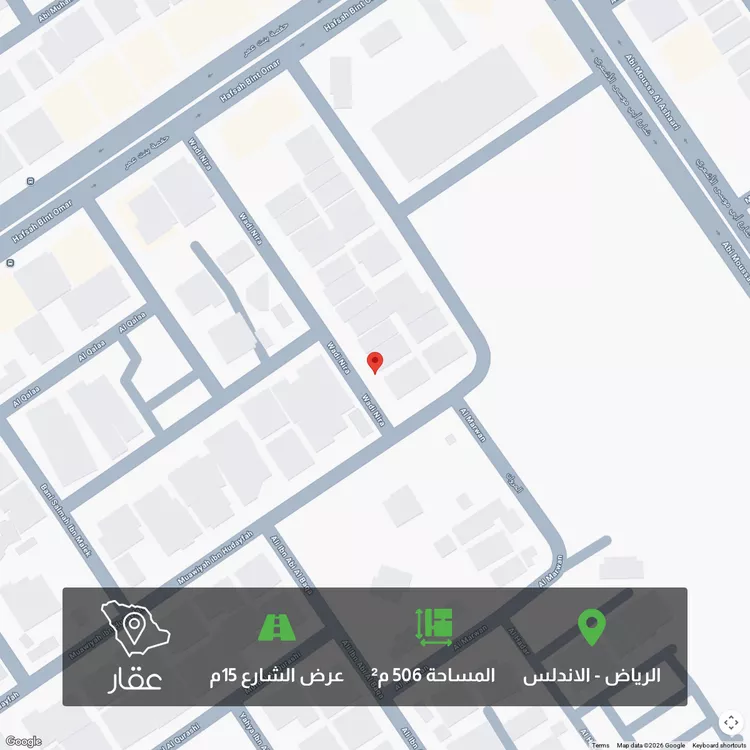 أرض للبيع في شارع وادي نيرا ، حي الاندلس ، الرياض ، منطقة الرياض