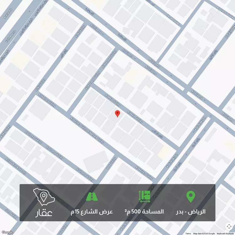 أرض للبيع في شارع وادي الملاص, حي بدر, مدينة الرياض, منطقة الرياض