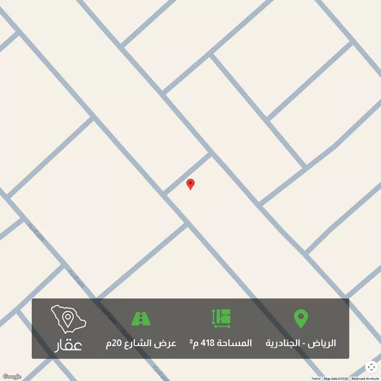 أرض للبيع في شارع الربع الخالي , حي الجنادرية, مدينة الرياض, منطقة الرياض