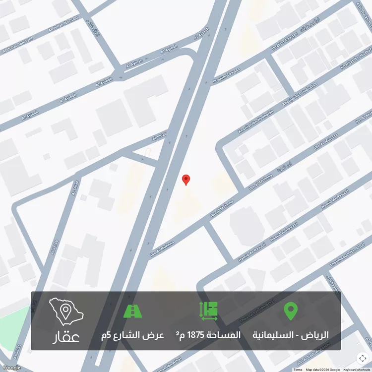 أرض للبيع في شارع الأمير عبدالعزيز بن مساعد بن جلوي ، حي السليمانية ، الرياض ، منطقة الرياض