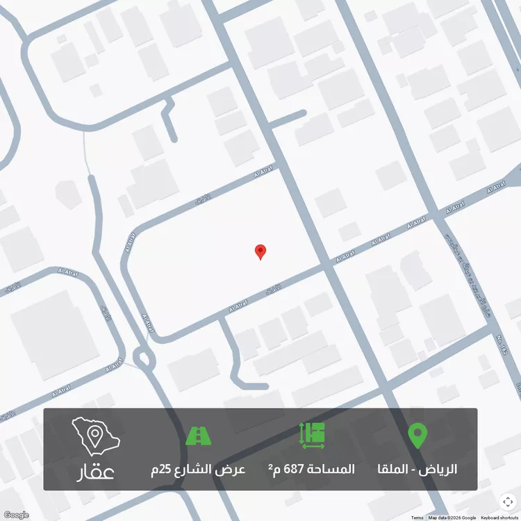 أرض للبيع في شارع الاطراف, حي الملقا, مدينة الرياض, منطقة الرياض