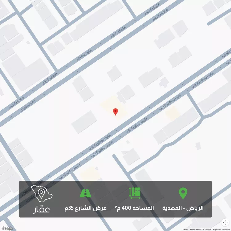 أرض للبيع في شارع سيف الدين الخطيب, حي المهدية, مدينة الرياض, منطقة الرياض