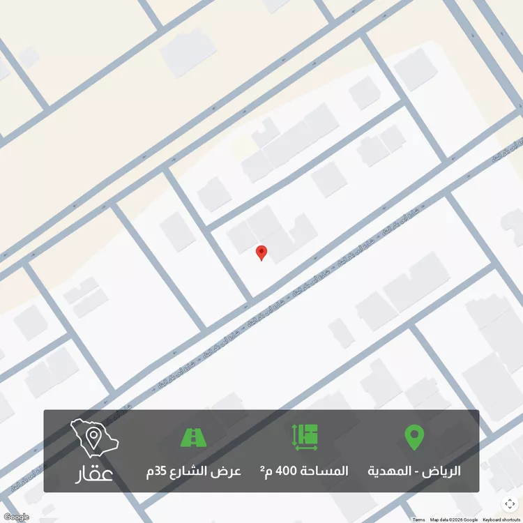 أرض للبيع في شارع ابي بكر البناء, حي المهدية, مدينة الرياض, منطقة الرياض