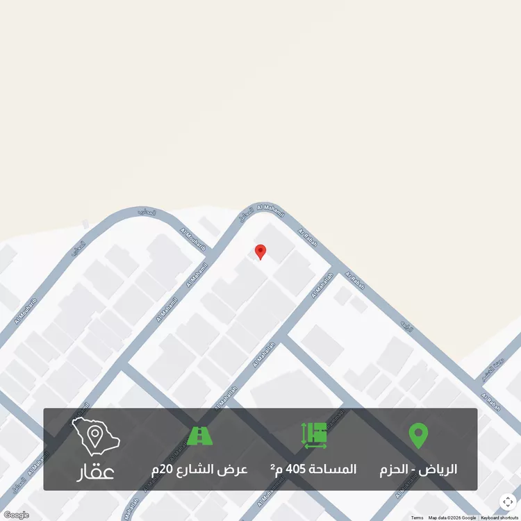 أرض للبيع في شارع المحامل, حي الحزم, مدينة الرياض, منطقة الرياض