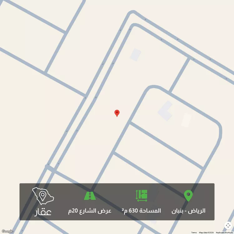 أرض للبيع في شارع جيزان ، حي الوادي ، العيينة ، الدرعية