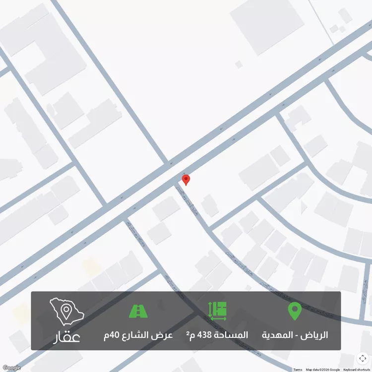 أرض للبيع في شارع شهيد الدين ثم الوطن هشام سعد ناصر جميعه , حي المهدية, مدينة الرياض, منطقة الرياض