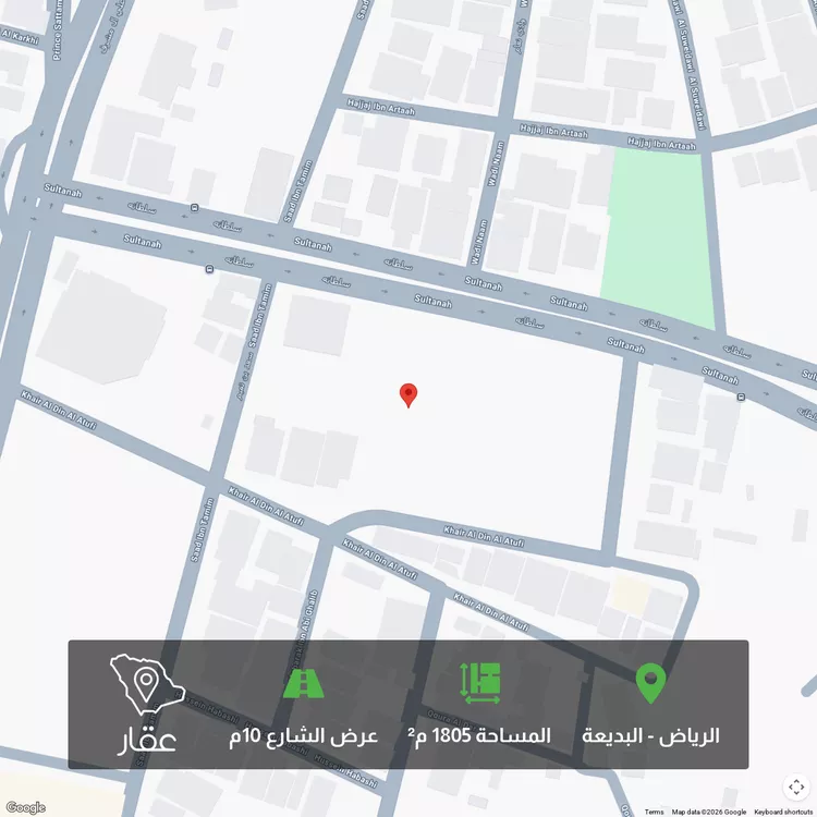 أرض للبيع في شارع سلطانة, حي البديعة, مدينة الرياض, منطقة الرياض