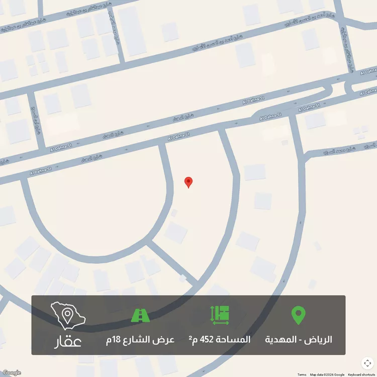 أرض للبيع في شارع عفيف الدين الثقفي, حي المهدية, مدينة الرياض, منطقة الرياض