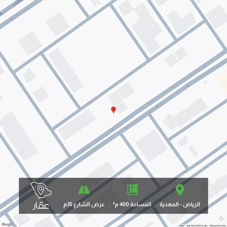 أرض للبيع في شارع شهيد الدين ثم الوطن هشام سعد ناصر جميع, حي المهدية, مدينة الرياض, منطقة الرياض