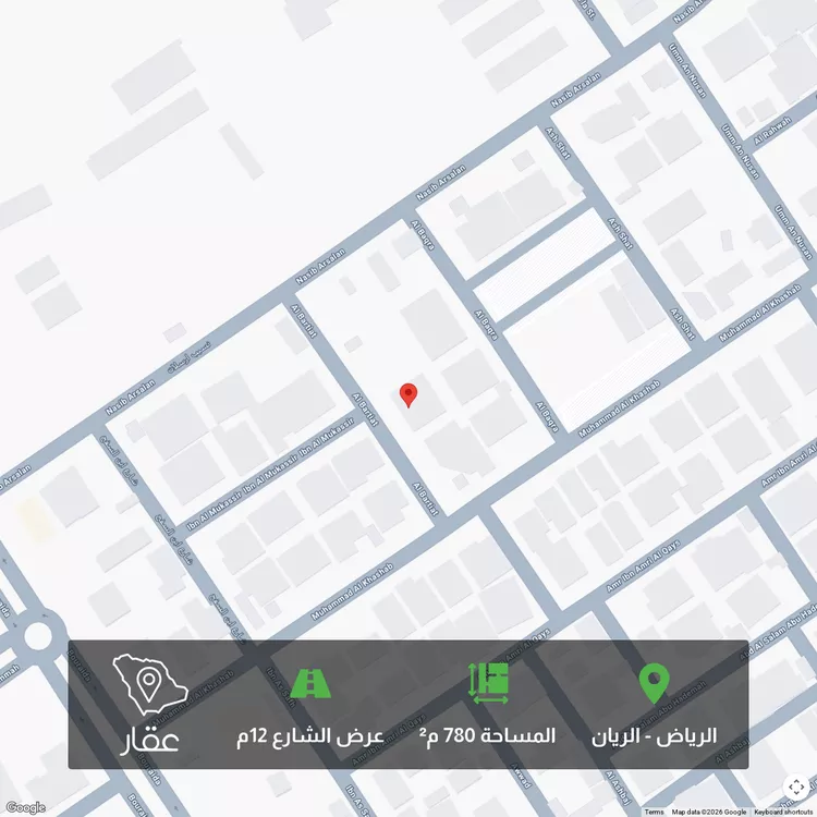 أرض للبيع في شارع البرتعات, حي الريان, مدينة الرياض, منطقة الرياض