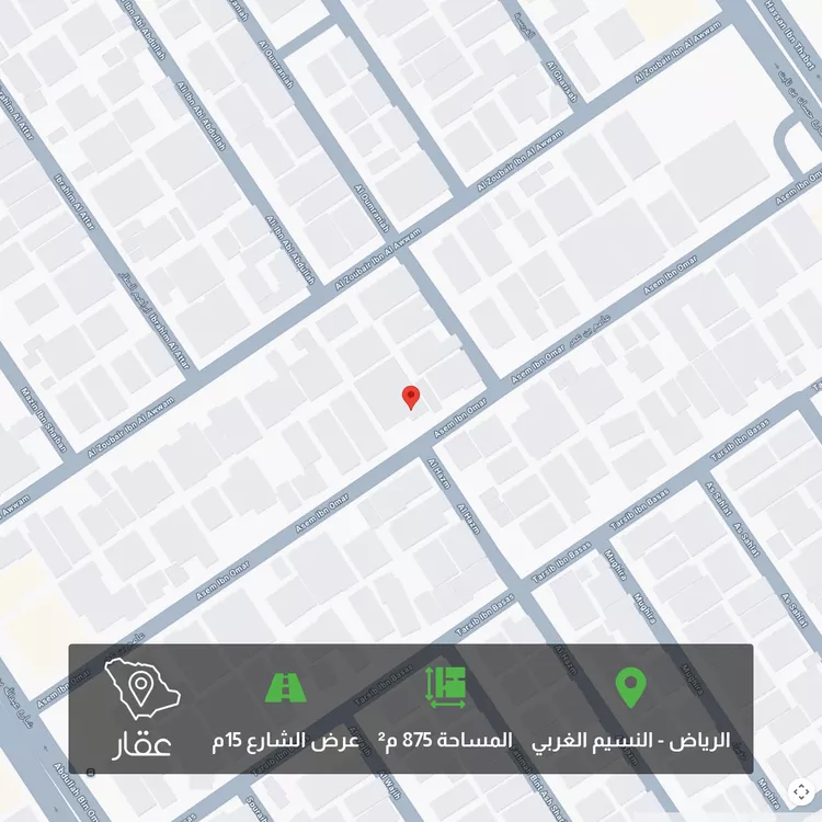 أرض للبيع في شارع عاصم بن عمر, حي النسيم الغربي, مدينة الرياض, منطقة الرياض