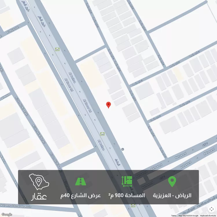 أرض للبيع في شارع الحائر الفرعي, حي العزيزية, مدينة الرياض, منطقة الرياض 1 صورة