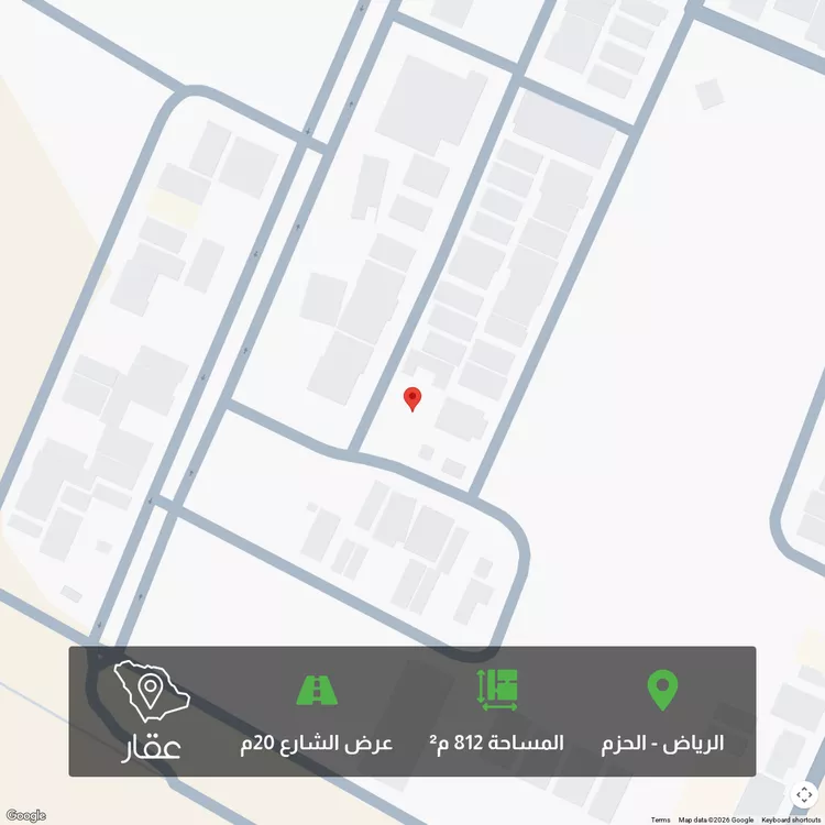 أرض للبيع في شارع مبهل, حي الحزم, مدينة الرياض, منطقة الرياض 1 صورة