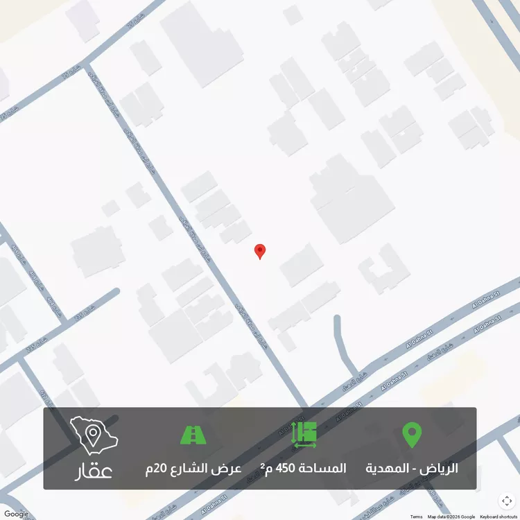 أرض للبيع في شارع ابن صدقة الغرافي, حي المهدية, مدينة الرياض, منطقة الرياض