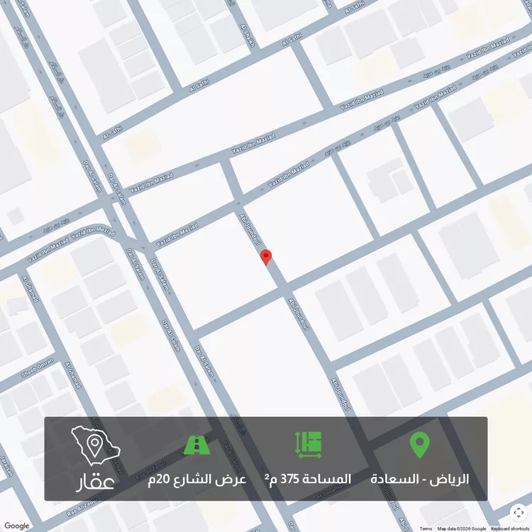 أرض للبيع في شارع محمد المحتسب, حي السعادة, مدينة الرياض, منطقة الرياض