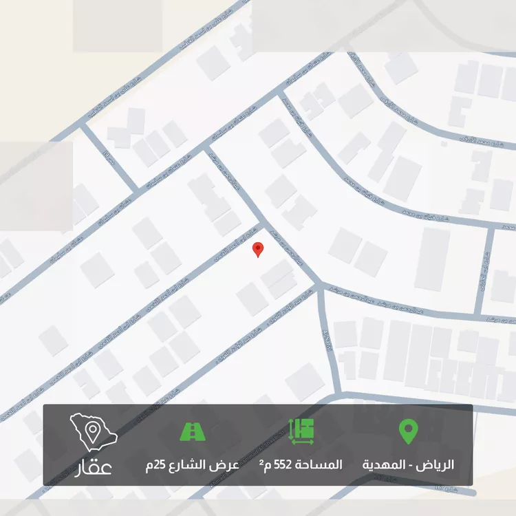 أرض للبيع في شارع ابن أحمد اللخمي, حي المهدية, مدينة الرياض, منطقة الرياض 1 صورة