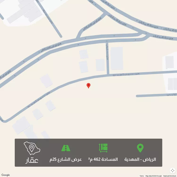 أرض للبيع في شارع محمد بن عبدالعزيز بن هيزع, حي المهدية, مدينة الرياض, منطقة الرياض