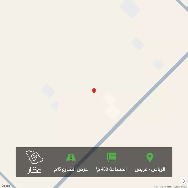 أرض للبيع في شارع احمد بن محمد الجزري ، حي عريض ، الرياض ، منطقة الرياض