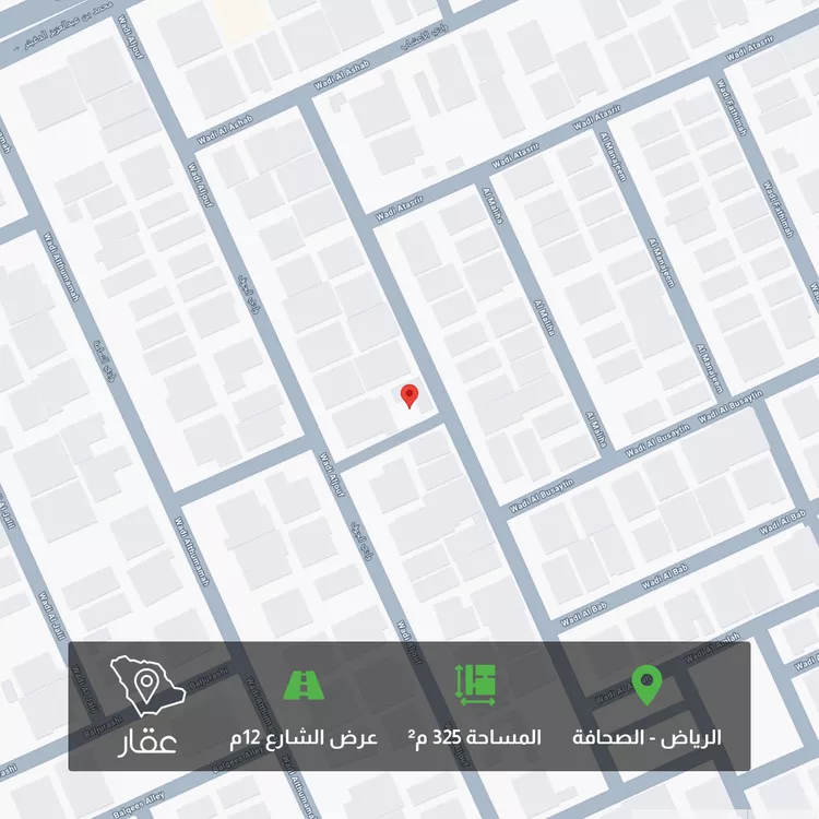 أرض للبيع في شارع وادي الجزيرة, حي الصحافة, مدينة الرياض, منطقة الرياض