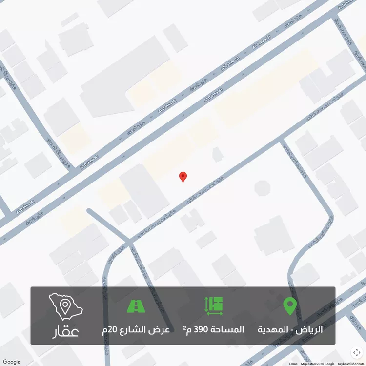 أرض للبيع في شارع أحمد بن محمد العتابي, حي المهدية, مدينة الرياض, منطقة الرياض