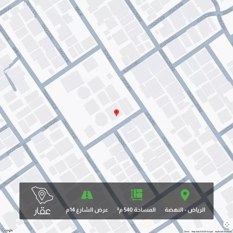 أرض للبيع في شارع محمد العقيل, حي النهضة, مدينة الرياض, منطقة الرياض