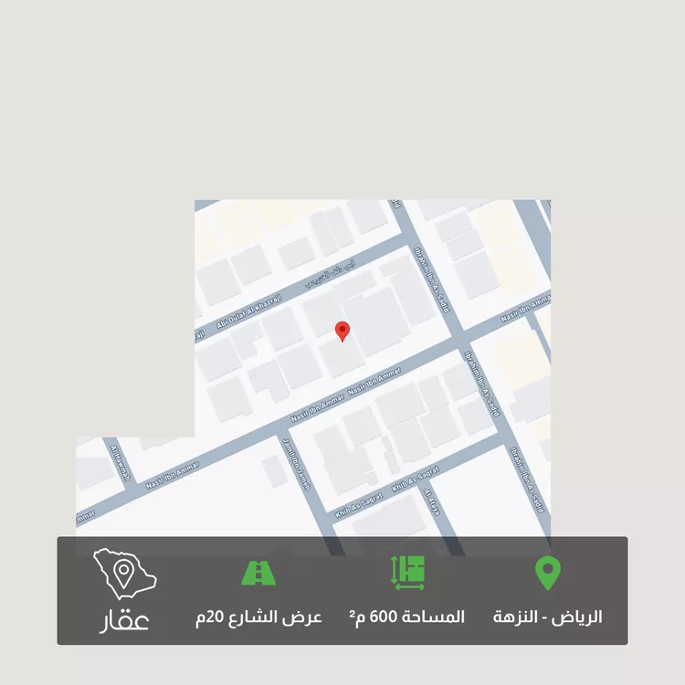 أرض للبيع في شارع ناصر بن عمار, حي النزهة, مدينة الرياض, منطقة الرياض