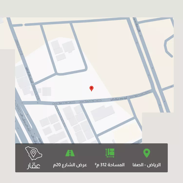 أرض للبيع في شارع أروى بنت عبدالمطلب, حي الصفاء, مدينة الرياض, منطقة الرياض