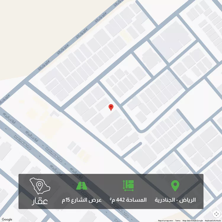 أرض للبيع في شارع ابراهيم البرهان ، حي الجنادرية ، الرياض ، منطقة الرياض
