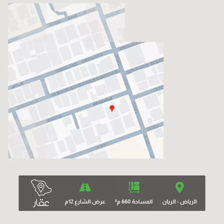 أرض للبيع في شارع أبي الحسن بن البناء ، حي الريان ، الرياض ، منطقة الرياض
