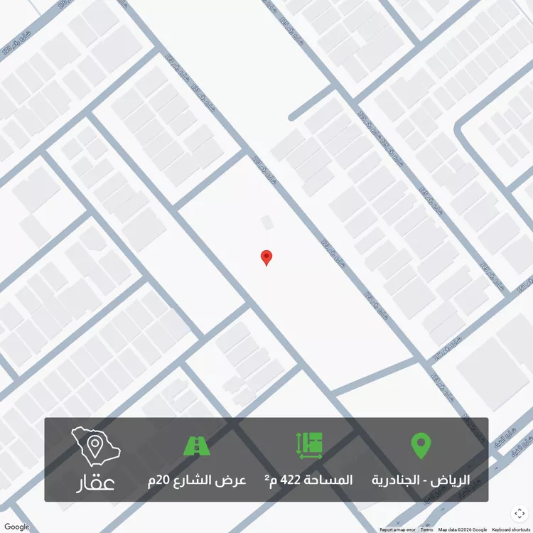 أرض للبيع في شارع رقم 121, حي الجنادرية, مدينة الرياض, منطقة الرياض