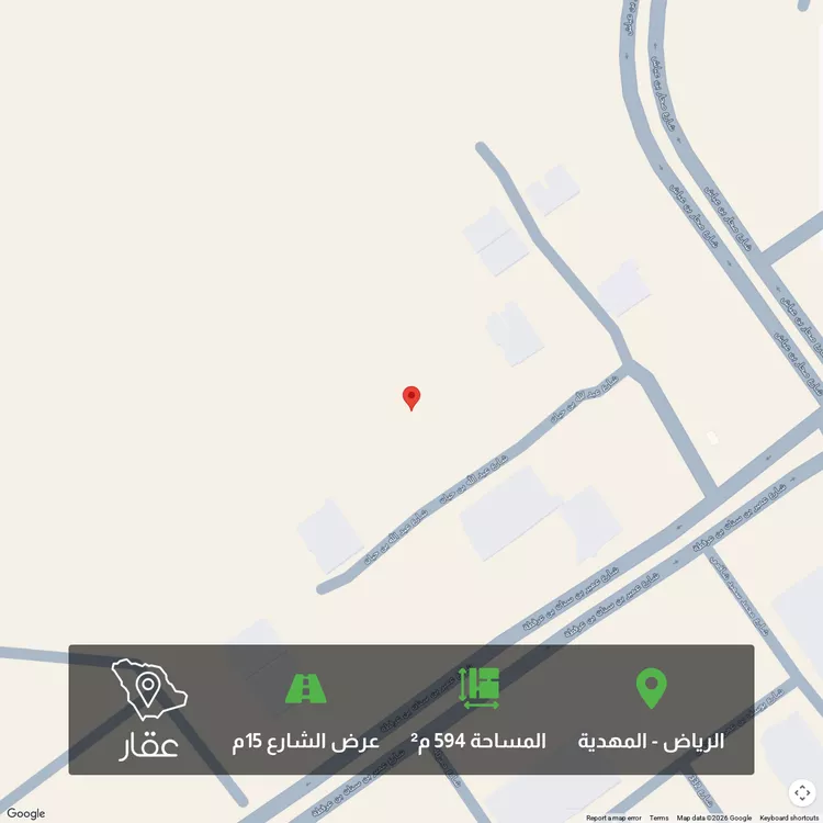 أرض للبيع في شارع الميدان بن صخر, حي المهدية, مدينة الرياض, منطقة الرياض 1 صورة