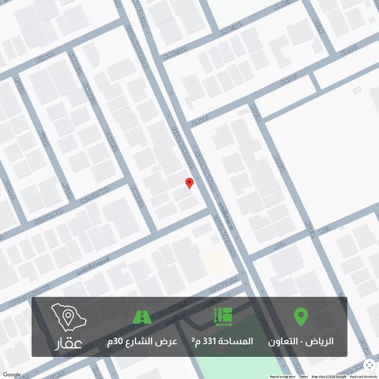 أرض للبيع في شارع زيد بن عبدالرحمن, حي التعاون, مدينة الرياض, منطقة الرياض 1 صورة