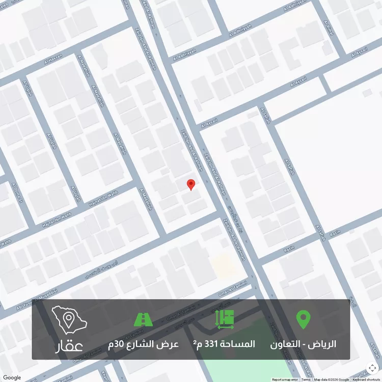 أرض للبيع في شارع زيد بن عبدالرحمن, حي التعاون, مدينة الرياض, منطقة الرياض