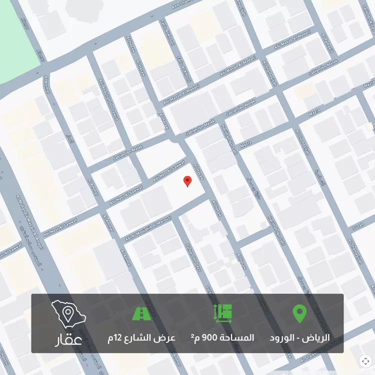 أرض للبيع في شارع الحسو, حي الورود, مدينة الرياض, منطقة الرياض صورة 2