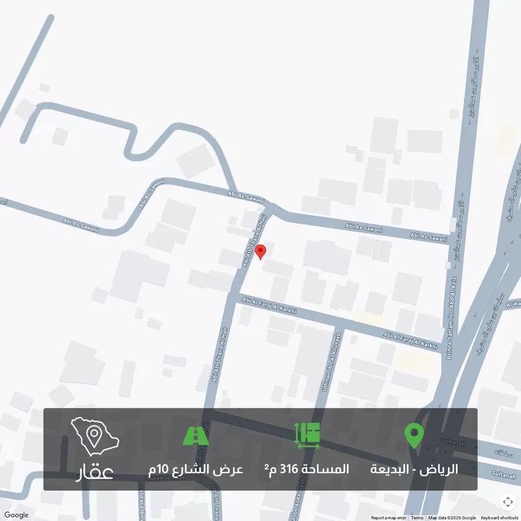 أرض للبيع في شارع أبي الثناء الحلي, حي البديعة, مدينة الرياض, منطقة الرياض