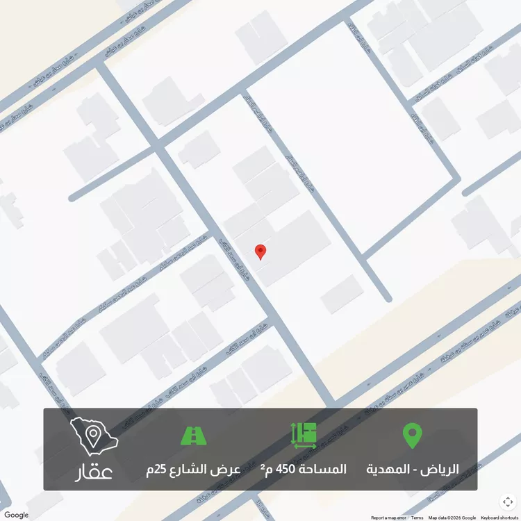 أرض للبيع في شارع محمد بن عبدالله المعافري ، حي المهدية ، الرياض ، منطقة الرياض