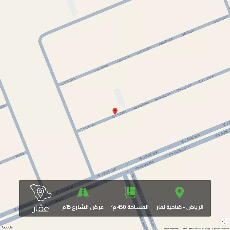 أرض للبيع في شارع وادي فاطمه ، ضاحية نمار ، الرياض ، منطقة الرياض