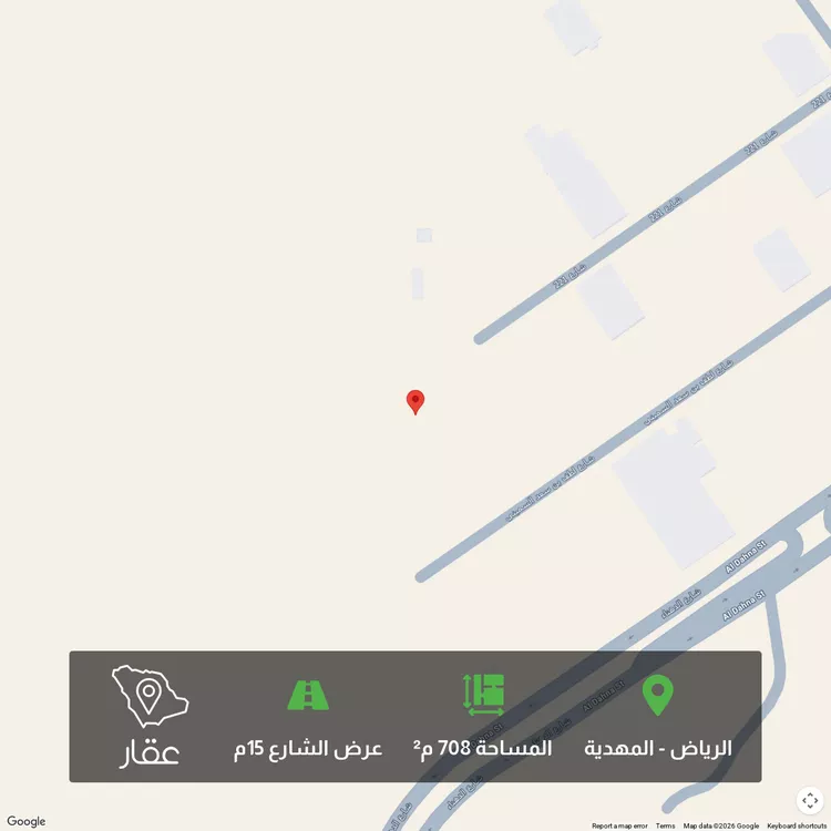 أرض للبيع في شارع علي بن نصر الحلي, حي المهدية, مدينة الرياض, منطقة الرياض