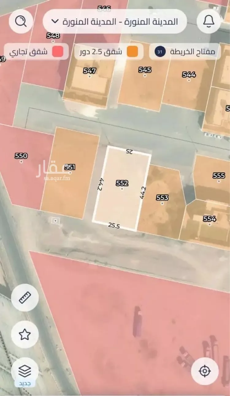 أرض للبيع في شارع اسحاق بن ابراهيم بن نسطاس, حي الحساء, مدينة المدينة المنورة, منطقة المدينة المنورة صورة 2