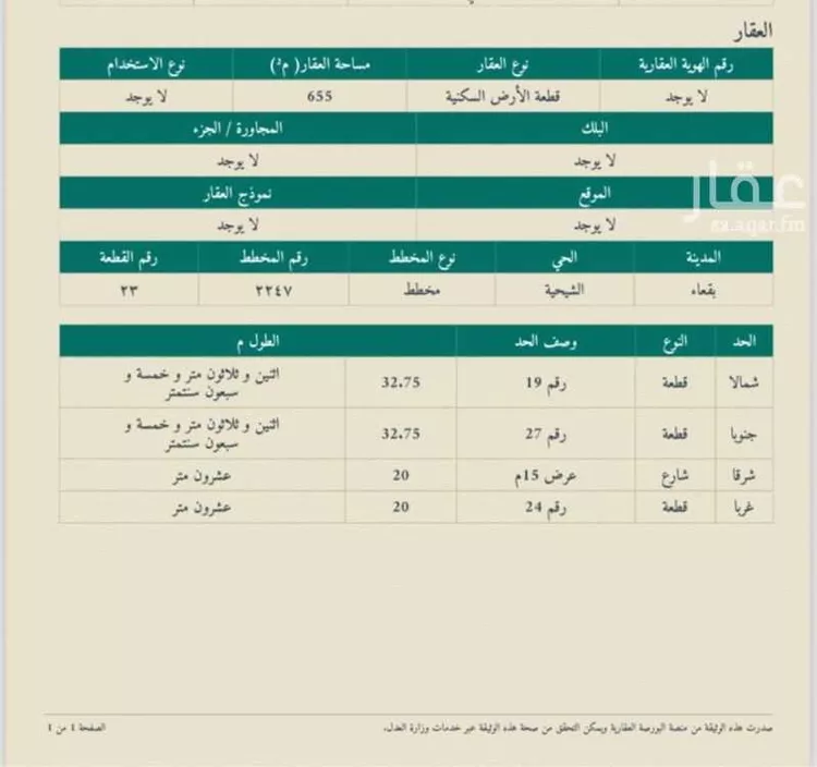 أرض للبيع في شارع أبرهة بن الصباح رضي الله عنه, حي الشيحيّة, مدينة الشيحيه, منطقة حائل
